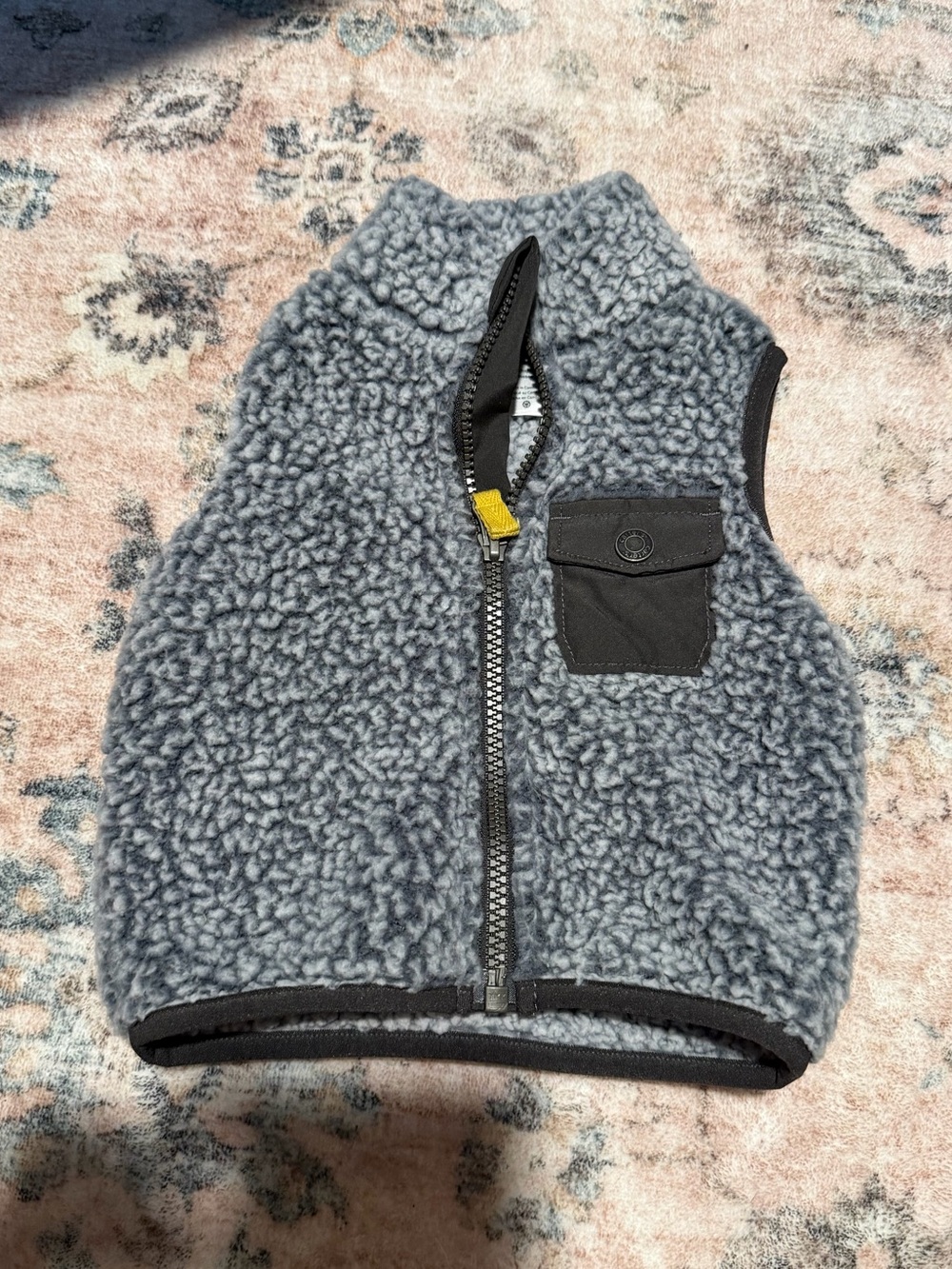 Carter's Gray Sherpa Vest with Chest Pocket and Zip